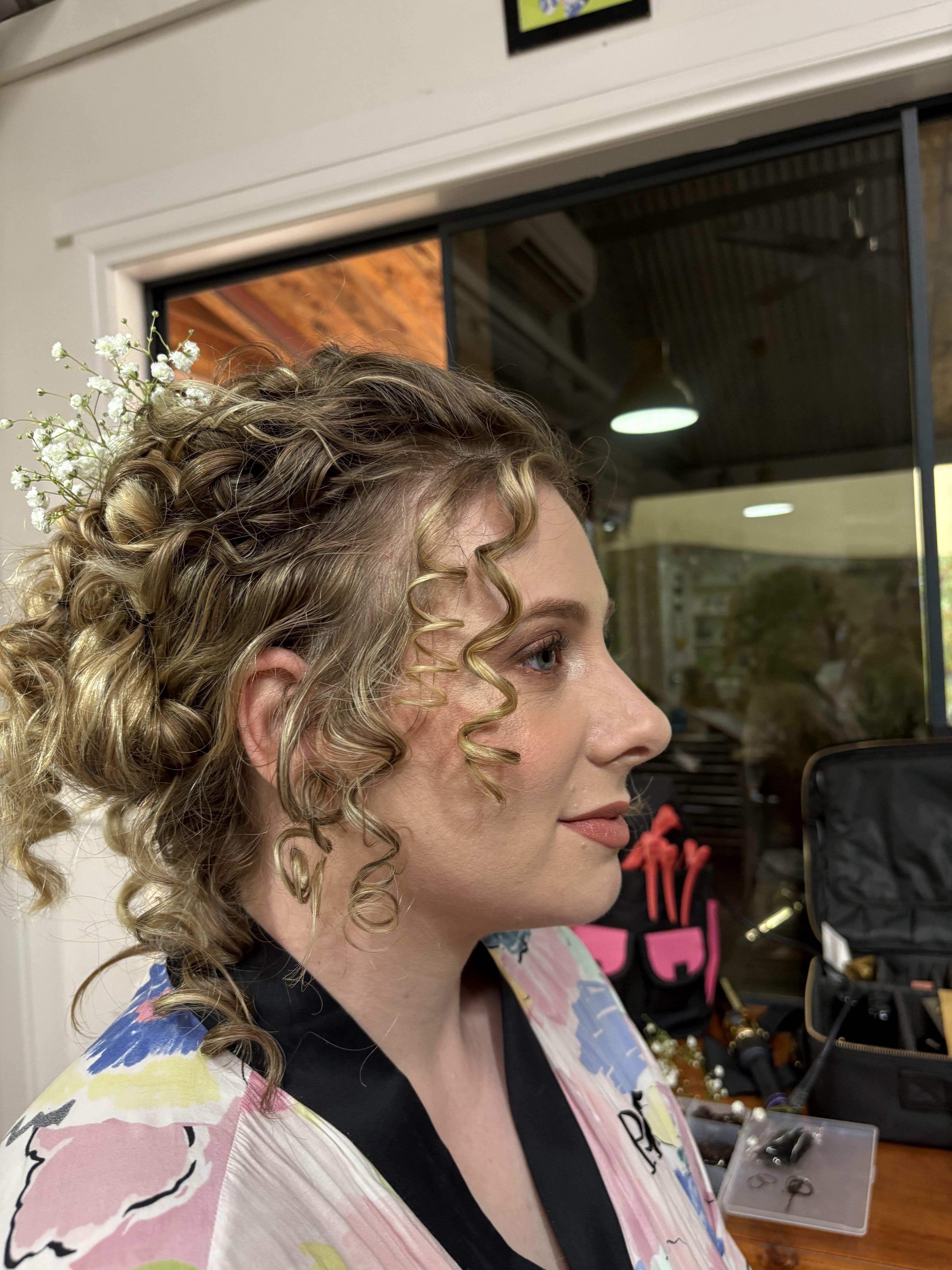 Bridal hair curls Perth